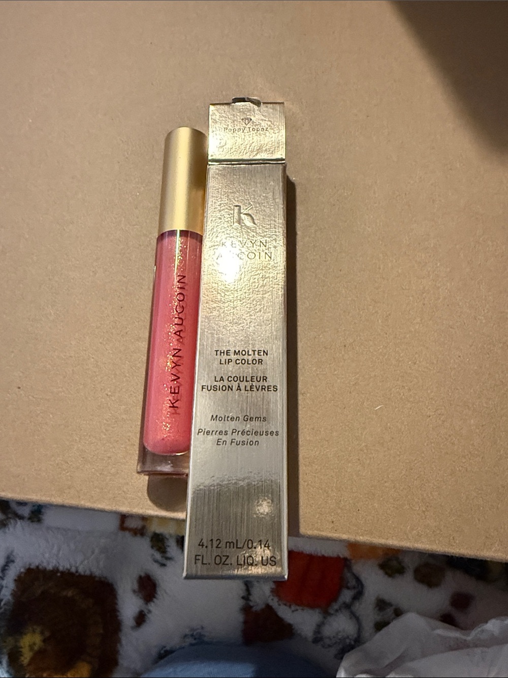 Kevyn Aucoin Molten Lip Color - Shimmering Pink with Gold Cap